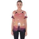 Design Art Hill Hut Landscape Cut Out Side Drop Tee View1