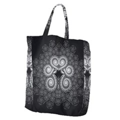 Fractal Filigree Lace Vintage Giant Grocery Zipper Tote