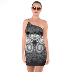Fractal Filigree Lace Vintage One Soulder Bodycon Dress