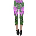 Purple Flowers Capri Leggings  View2