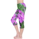 Purple Flowers Capri Leggings  View3