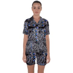 Feather Bird Bird Feather Nature Satin Short Sleeve Pyjamas Set
