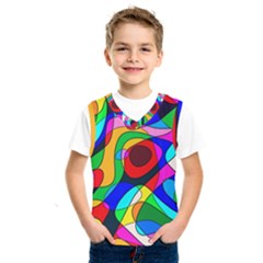 Digital Multicolor Colorful Curves Kids  Sportswear