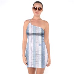 Plank Pattern Image Organization One Soulder Bodycon Dress