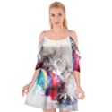 Cat Kitty Animal Art Abstract Cutout Spaghetti Strap Chiffon Dress View1
