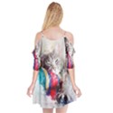Cat Kitty Animal Art Abstract Cutout Spaghetti Strap Chiffon Dress View2