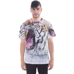 Tiger Roar Animal Art Abstract Men s Sports Mesh Tee