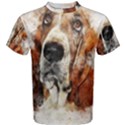 Dog Basset Pet Art Abstract Men s Cotton Tee View1