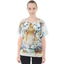 Tiger Animal Art Abstract V-Neck Dolman Drape Top View1