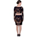 African Lion Mane Close Eyes Long Sleeve Crop Top & Bodycon Skirt Set View2