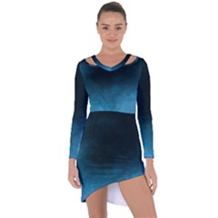 Ombre Asymmetric Cut-out Shift Dress