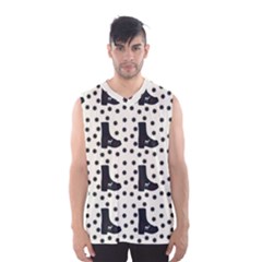 Deer Boots White Black Men s Basketball Tank Top