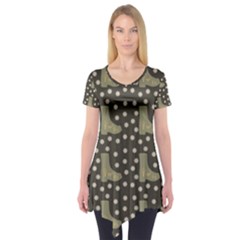 Charcoal Boots Short Sleeve Tunic 