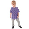 Violet Grey Purple Eggs On Grey Blue Kids Raglan Tee View1