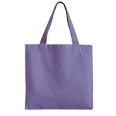 Grey Violet Zipper Grocery Tote Bag