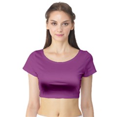 Grape Purple Short Sleeve Crop Top