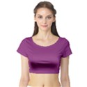Grape Purple Short Sleeve Crop Top View1