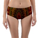 India Mystic Background Ornamental Reversible Mid-Waist Bikini Bottoms View3