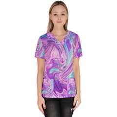 Abstract Art Texture Form Pattern Scrub Top