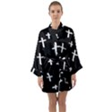 White Cross Long Sleeve Kimono Robe View1