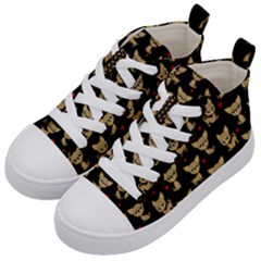Chihuahua Pattern Kid s Mid-top Canvas Sneakers by Valentinaart