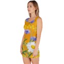 Flowers Daisy Floral Yellow Blue Bodycon Dress View2