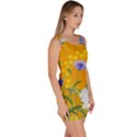 Flowers Daisy Floral Yellow Blue Bodycon Dress View3
