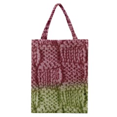 Knitted Wool Square Pink Green Classic Tote Bag by snowwhitegirl