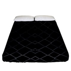 Black And White Grid Pattern Fitted Sheet (king Size) by dflcprints