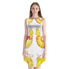 Cute Bread Sleeveless Chiffon Dress  