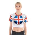 Iceland Flag Europe National Cotton Crop Top View1