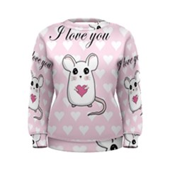 Cute Mouse - Valentines Day Women s Sweatshirt by Valentinaart