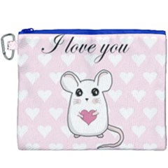 Cute Mouse - Valentines Day Canvas Cosmetic Bag (xxxl) by Valentinaart