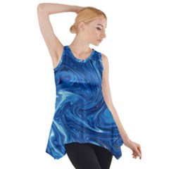 Abstract Pattern Texture Art Side Drop Tank Tunic