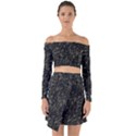 Abstract Collage Patchwork Pattern Off Shoulder Top with Skirt Set View1