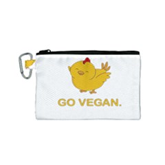 Go Vegan - Cute Chick  Canvas Cosmetic Bag (small)
