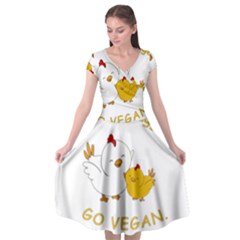 Go Vegan - Cute Chick  Cap Sleeve Wrap Front Dress