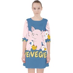 Go Vegan - Cute Pig And Chicken Pocket Dress