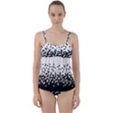 Flat Tech Camouflage White And Black Twist Front Tankini Set View1