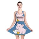 Friends Not Food - Cute Pig and Chicken Reversible Skater Dress View1