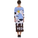 Friends Not Food - Cute Cow Quarter Sleeve Midi Bodycon Dress View2