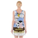 Friends Not Food - Cute Cow, Pig and Chicken V-Neck Sleeveless Skater Dress View2