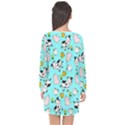 The Farm Pattern Long Sleeve Chiffon Shift Dress  View2