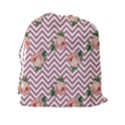 Violet Chevron Rose Drawstring Pouches (XXL) View2