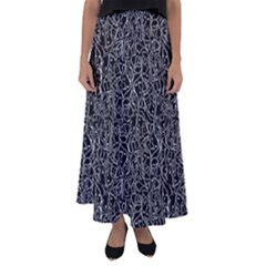 Elio s Shirt Faces In White Outlines On Black Crying Scene Flared Maxi Skirt