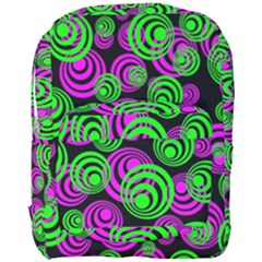 Neon Green And Pink Circles Full Print Backpack by PodArtist