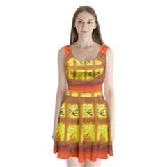 Fish Egg Split Back Mini Dress 