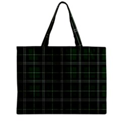 Green Plaid Pattern Zipper Mini Tote Bag by Valentinaart