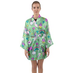 Cute Unicorn Pattern Long Sleeve Kimono Robe