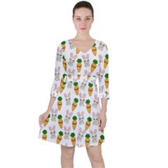 Easter Kawaii Pattern Ruffle Dress